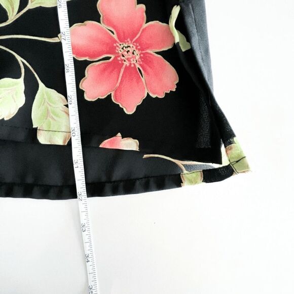 Tanjay Women Blouse Button Down Long Sleeve Padded Floral 24W - Picture 4 of 8